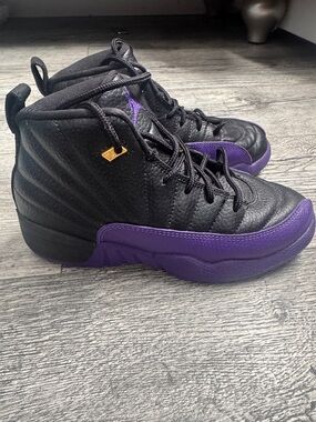 Jordan Kids Black and Purple High-Top Sneakers